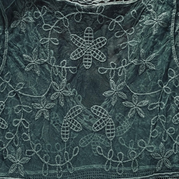 New OS BOHEMIAN CHIC GREEN XL Lace Crochet Tunic Cover-up/Top - Picture 7 of 11